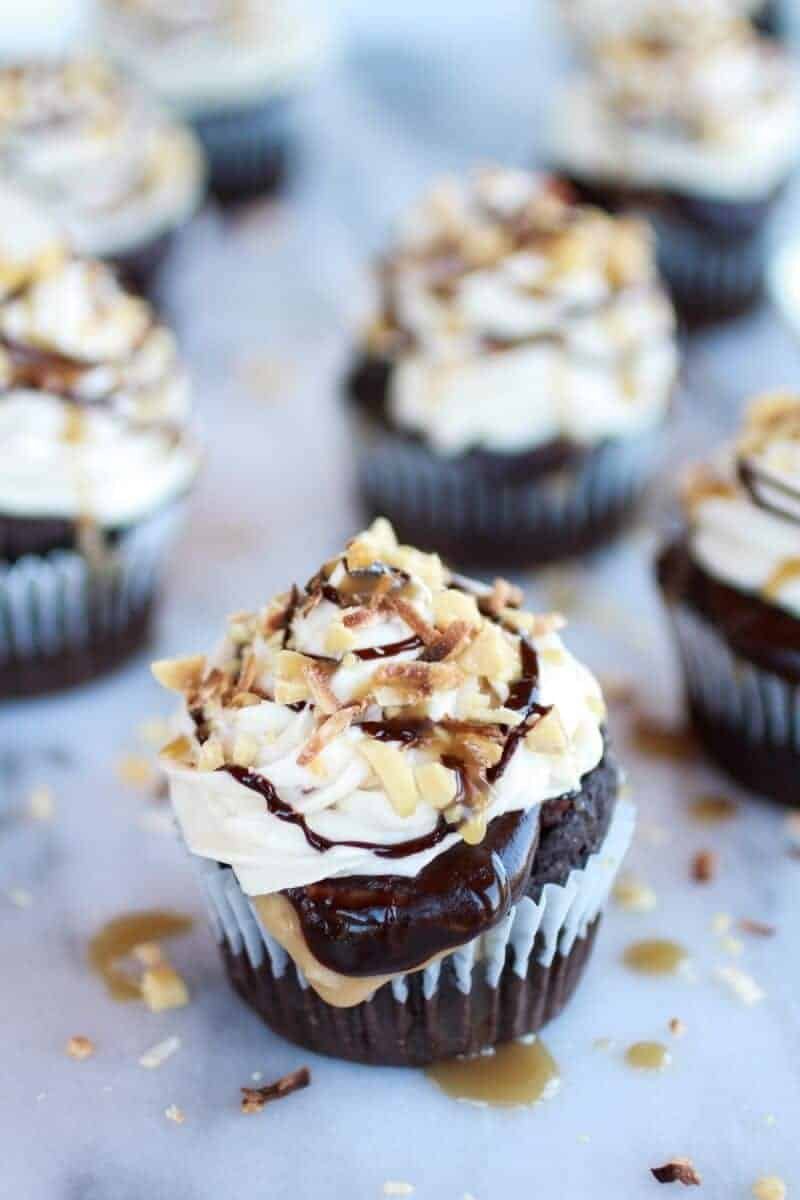 Cupcakes Snickers au caramel coco