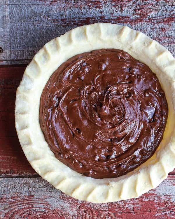 Tarte aux brownies, crème brûlée et Frangelico